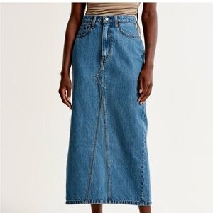 NWT ABERCROMBIE Denim High Rise Maxi Skirt